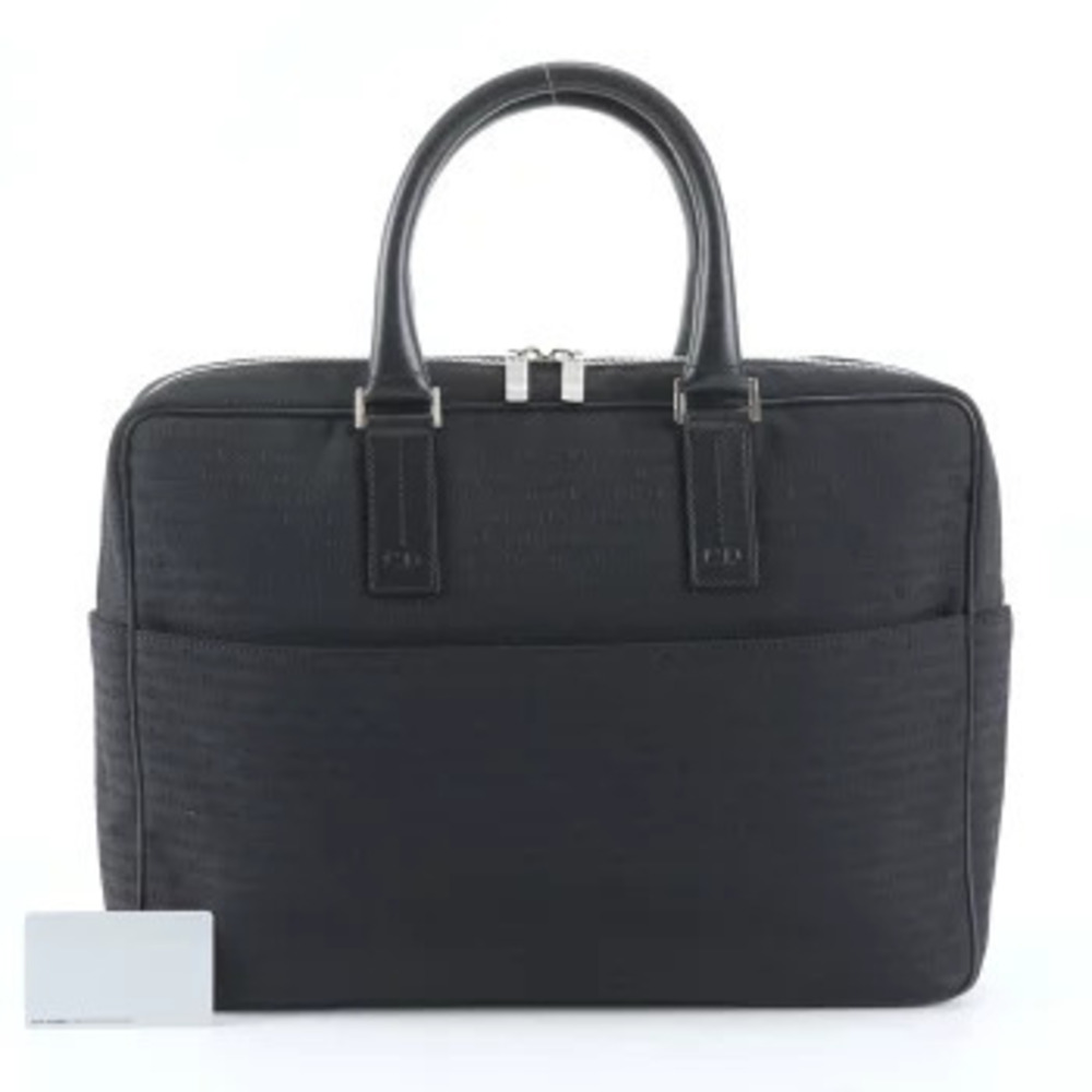 Christian Dior Oblique Canvas Leather Briefcase Tote Bag Black - Picture 1 of 8